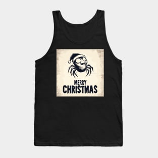 Funny cartoon christmas jumping spider vintage Tank Top